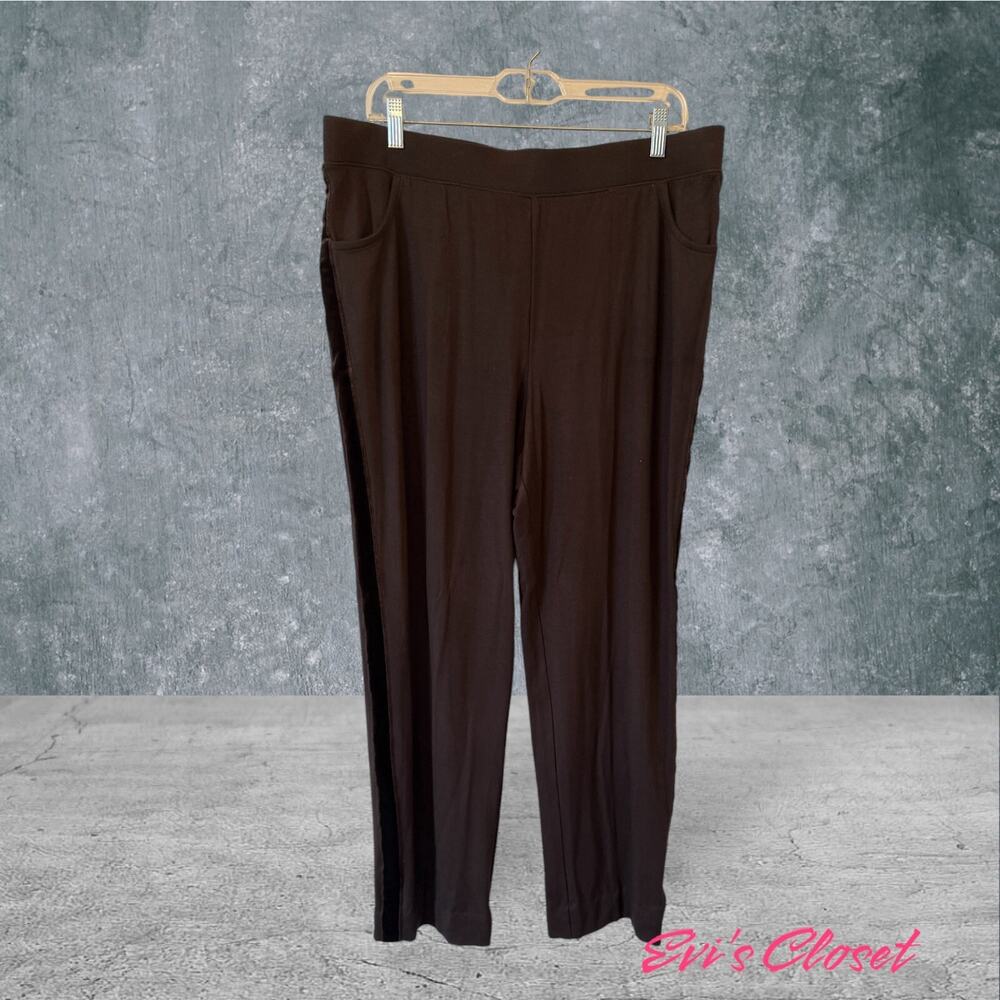 Zenergy Chico’s Brown Soft Pull On Pants Pockets Size 2 or 12 or L Lightweight